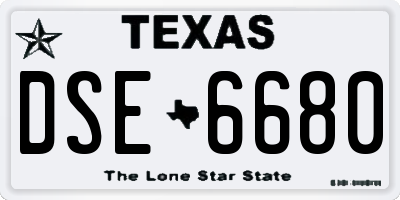 TX license plate DSE6680