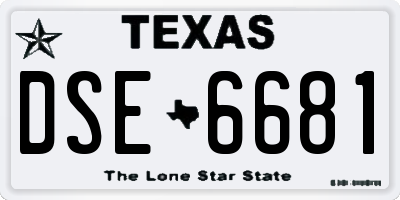 TX license plate DSE6681