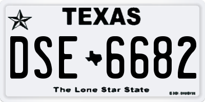 TX license plate DSE6682