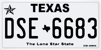 TX license plate DSE6683