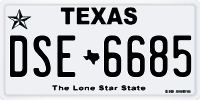 TX license plate DSE6685