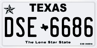 TX license plate DSE6686