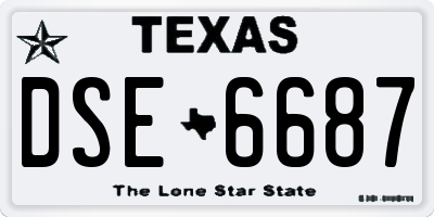 TX license plate DSE6687