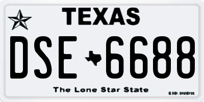 TX license plate DSE6688