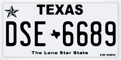 TX license plate DSE6689