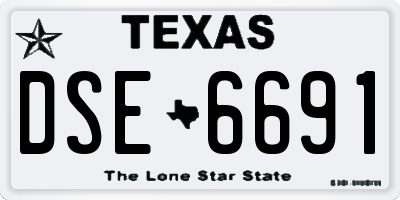 TX license plate DSE6691