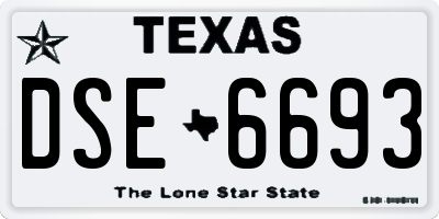 TX license plate DSE6693