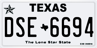 TX license plate DSE6694