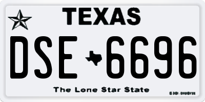 TX license plate DSE6696