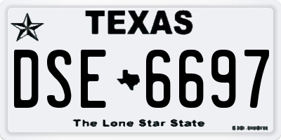 TX license plate DSE6697