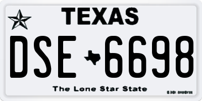 TX license plate DSE6698