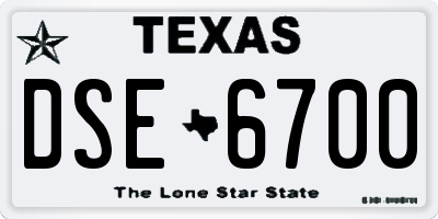 TX license plate DSE6700