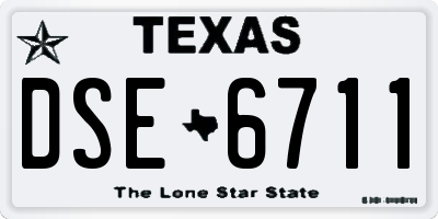 TX license plate DSE6711