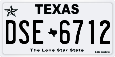 TX license plate DSE6712