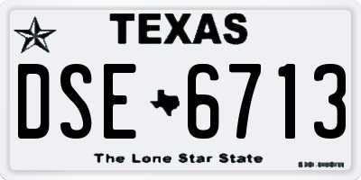 TX license plate DSE6713