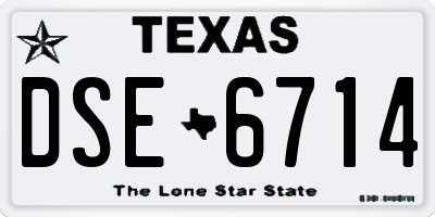 TX license plate DSE6714