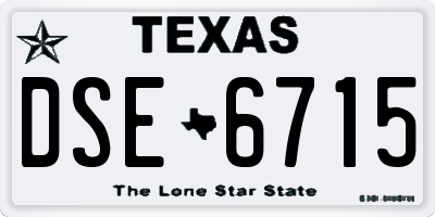 TX license plate DSE6715