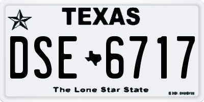 TX license plate DSE6717