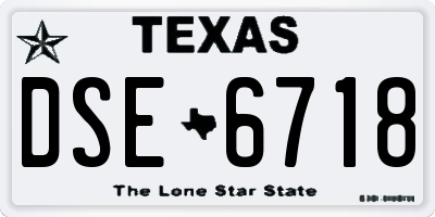 TX license plate DSE6718