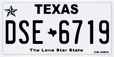 TX license plate DSE6719