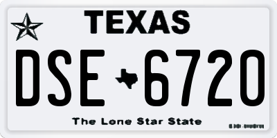 TX license plate DSE6720