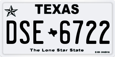 TX license plate DSE6722