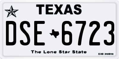 TX license plate DSE6723