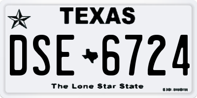 TX license plate DSE6724