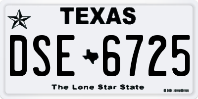 TX license plate DSE6725