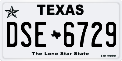 TX license plate DSE6729