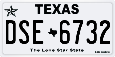 TX license plate DSE6732