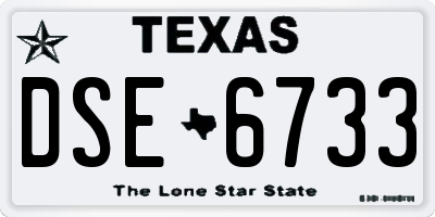 TX license plate DSE6733