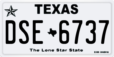 TX license plate DSE6737