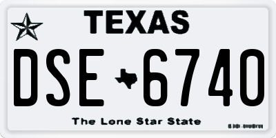 TX license plate DSE6740