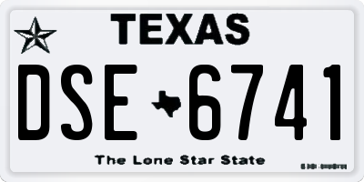 TX license plate DSE6741