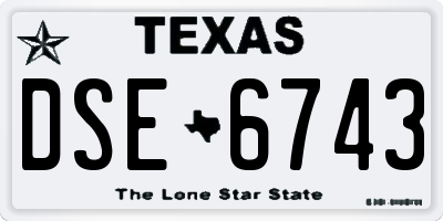 TX license plate DSE6743