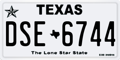 TX license plate DSE6744