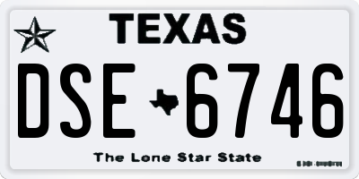 TX license plate DSE6746