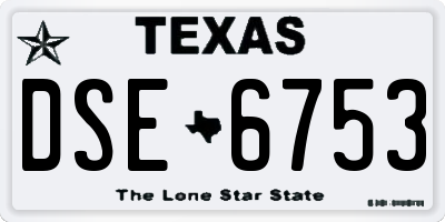 TX license plate DSE6753