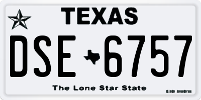 TX license plate DSE6757