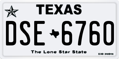 TX license plate DSE6760