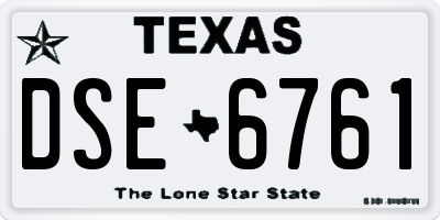 TX license plate DSE6761