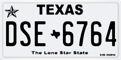 TX license plate DSE6764