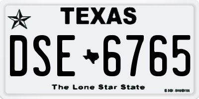 TX license plate DSE6765