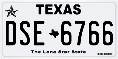 TX license plate DSE6766