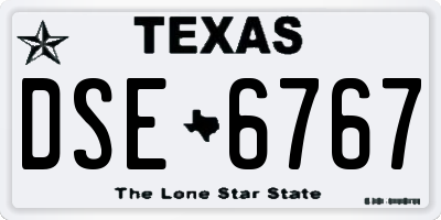 TX license plate DSE6767