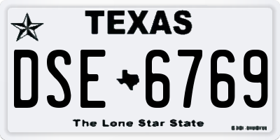 TX license plate DSE6769