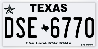 TX license plate DSE6770