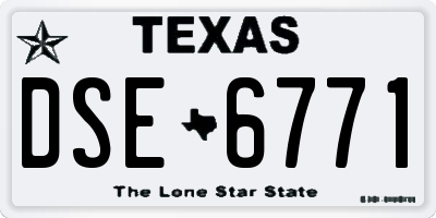 TX license plate DSE6771