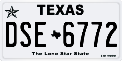 TX license plate DSE6772